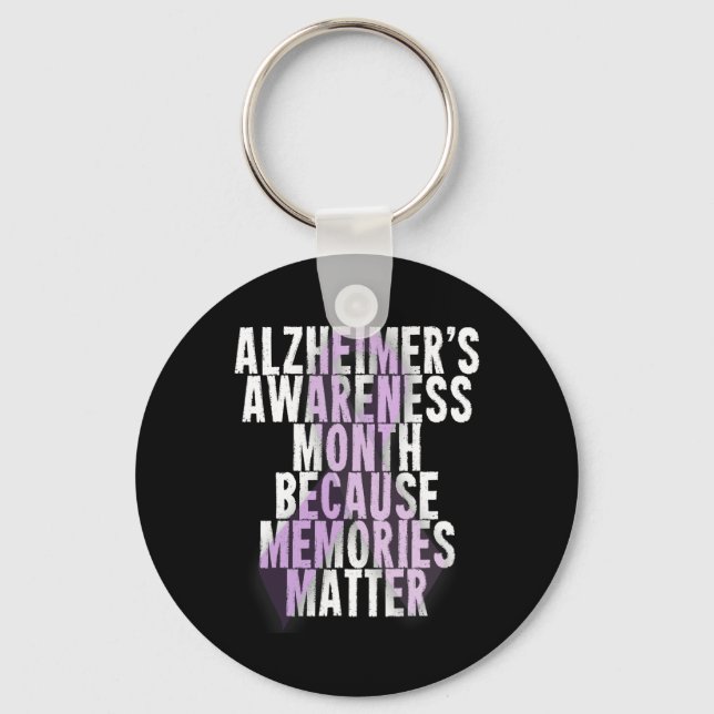 Support Awareness Month Purple Ribbon  Keychain (Front)