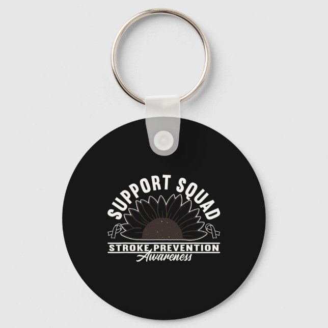 Support Awareness Squad Heart Disease Stroke Preve Keychain (Front)
