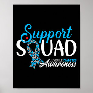 Support Awareness Squad I Juvenile T1d Type 1 Diab Poster