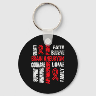 Support Believe And Fight Brain Aneurysm Keychain