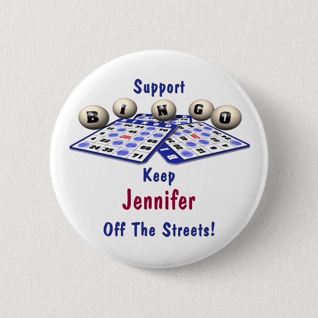 Support Bingo 2 Inch Round Button (Front)