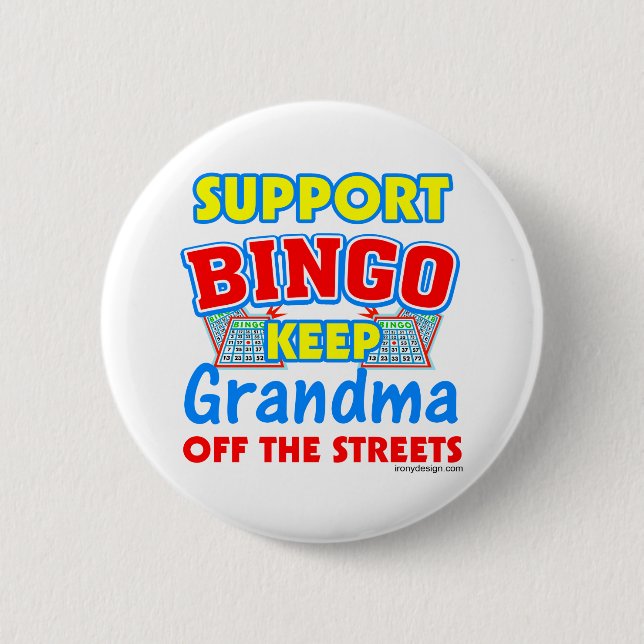 Support Bingo Grandma 2 Inch Round Button (Front)