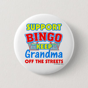 Support Bingo Grandma 2 Inch Round Button