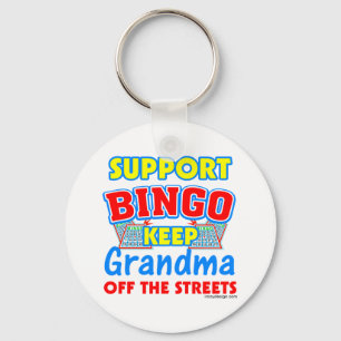 Support Bingo Grandma Keychain