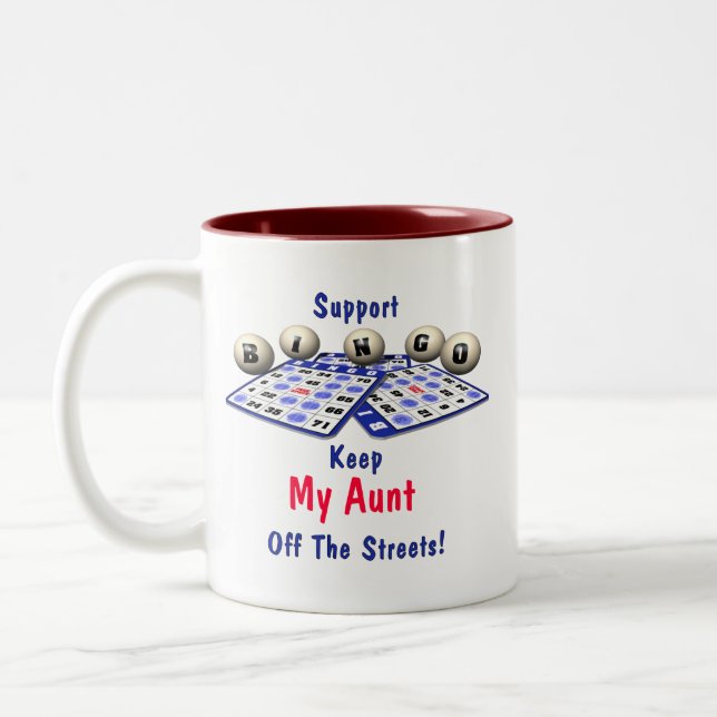 Support Bingo Two-Tone Coffee Mug (Left)