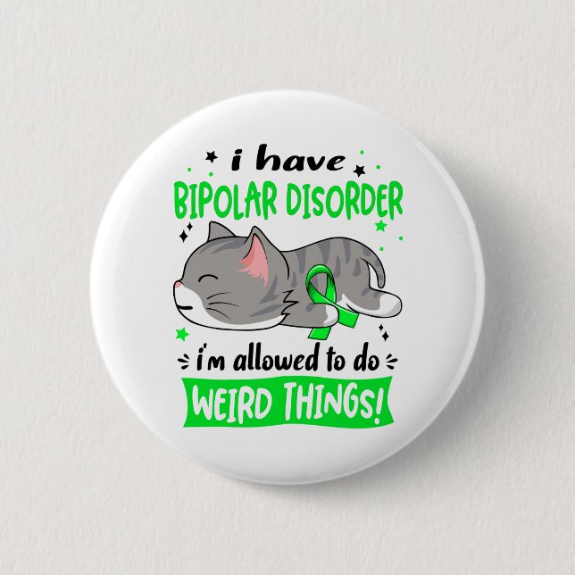 Support Bipolar Disorder Awareness Ribbon Gifts 2 Inch Round Button (Front)