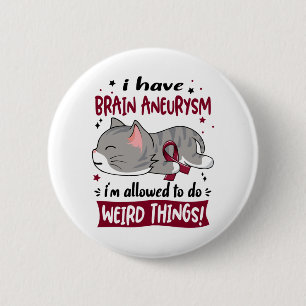 Support Brain Aneurysm Awareness Ribbon Gifts 2 Inch Round Button