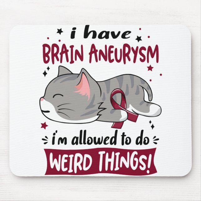 Support Brain Aneurysm Awareness Ribbon Gifts Mouse Pad (Front)
