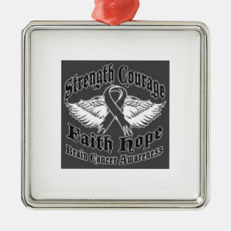Support Brain Cancer awareness Metal Ornament