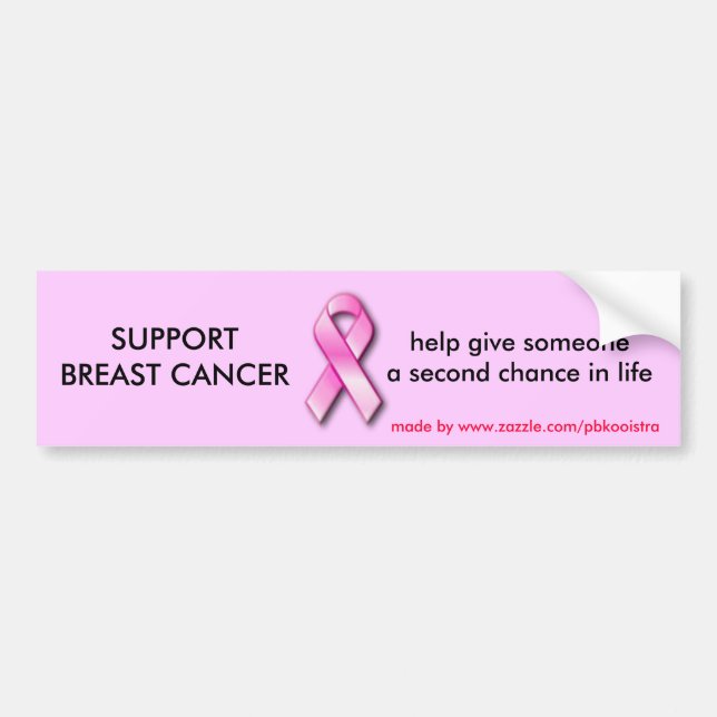 SUPPORT BREAST CANCER Bumper Sticker. Sticker (Front)
