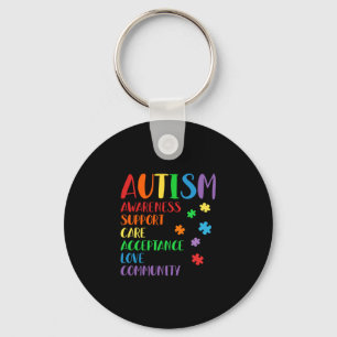 Support Care Acceptance Ally Autism Awareness Keychain
