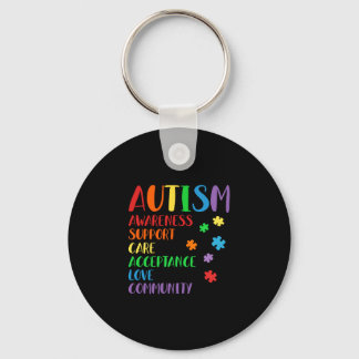 Support Care Acceptance Ally Autism Awareness Keychain
