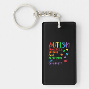 Support Care Acceptance Ally Autism Awareness Keychain