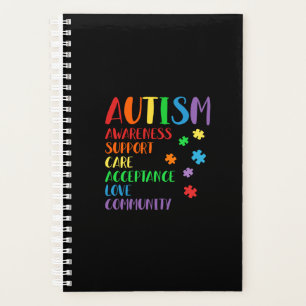 Support Care Acceptance Ally Autism Awareness Planner