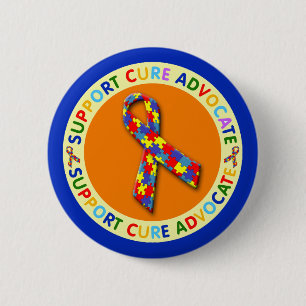 Support Cure Advocate Autism 2 Inch Round Button