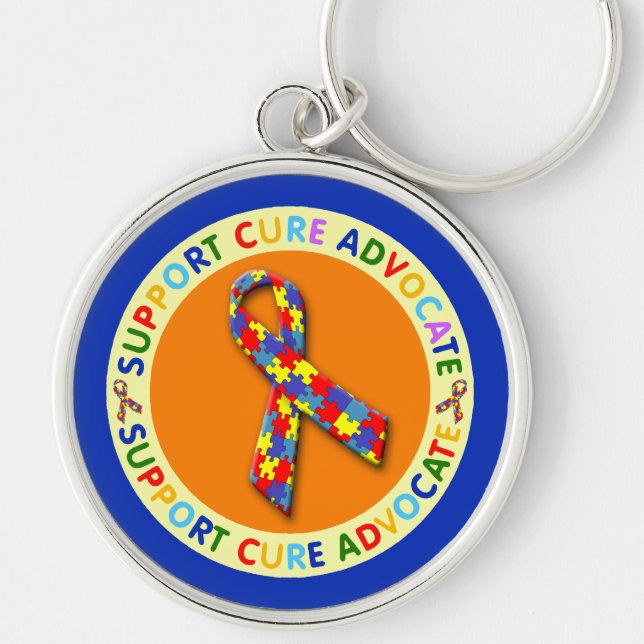Support Cure Advocate Autism Keychain (Front)