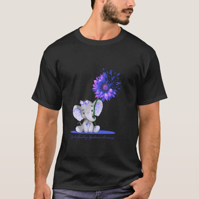 Support Cyclic Vomiting Syndrome Cute Elephant Sun T-Shirt (Front)