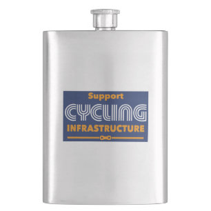 Support Cycling Infrastructure Hip Flask