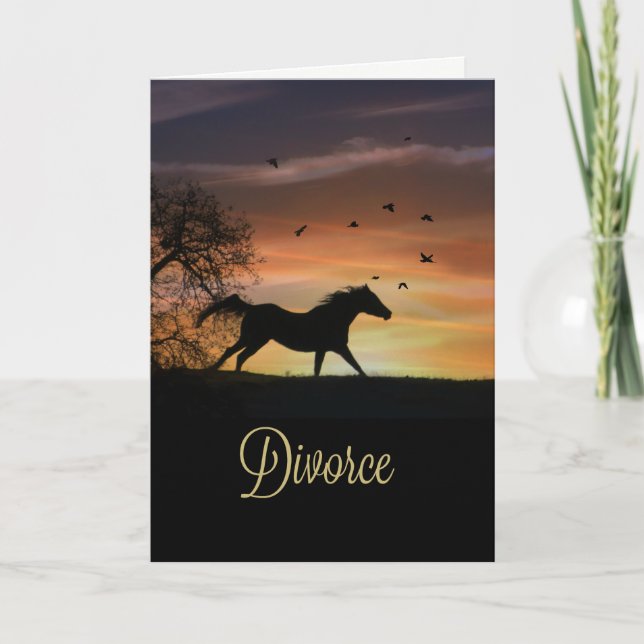 Support de divorce Encouragement carte Cheval cour (Devant)