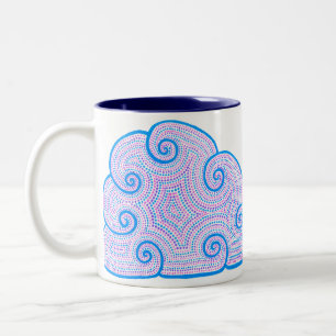 Support de tasse modelé par nuages pointillés de
