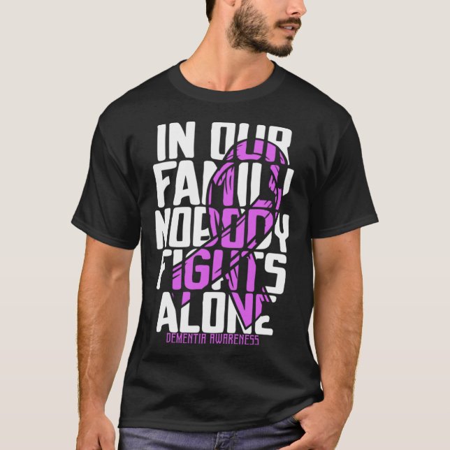 Support Dementia Warrior Cute Family Disease Aware T-Shirt (Front)