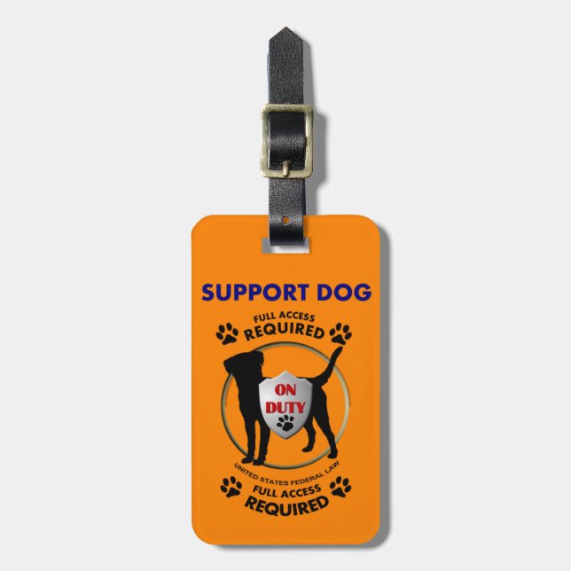 Support Dog ID Luggage Tag (Front Vertical)