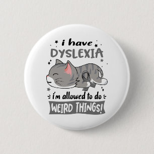 Support Dyslexia Awareness Ribbon Gifts 2 Inch Round Button
