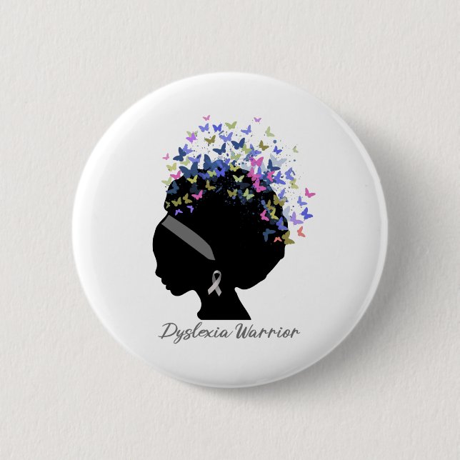 Support Dyslexia Warrior Gifts 2 Inch Round Button (Front)
