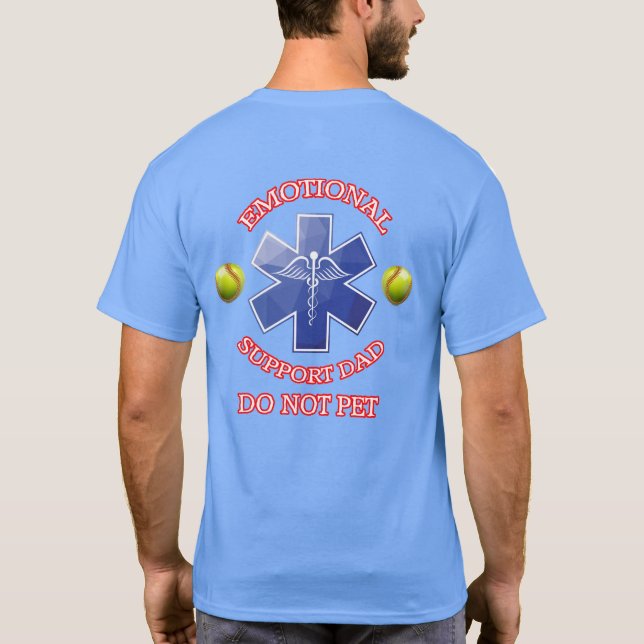 Support émotionnel Softball Papa T-shirt (Dos)