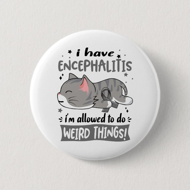 Support Encephalitis Awareness Ribbon Gifts 2 Inch Round Button (Front)