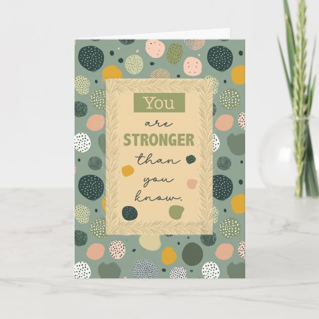 Support Encouragement Sage Green Boho Dot Pattern Card (Front)