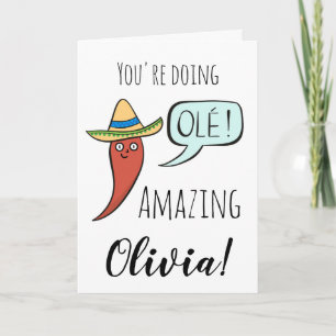 Support Encouraging Cute Funny Chili Card