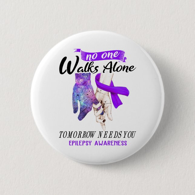 Support Epilepsy Awareness Ribbon Gifts 2 Inch Round Button (Front)