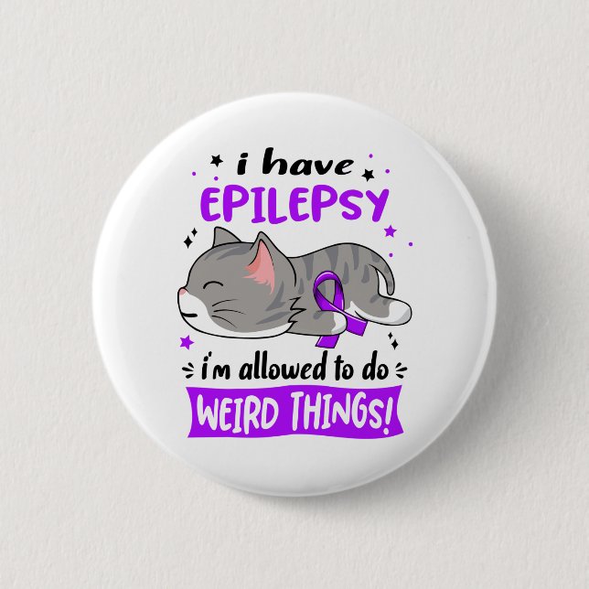 Support Epilepsy Awareness Ribbon Gifts 2 Inch Round Button (Front)