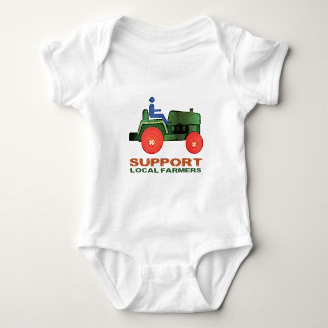 Support Farmers Baby Bodysuit (Front)