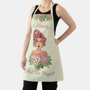 Support féminin mignon partout sur papier tablier