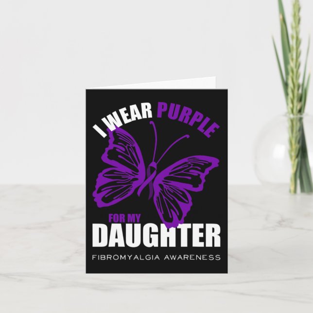Support Fibromyalgia Awareness Butterfly Purple Ri Card (Front)