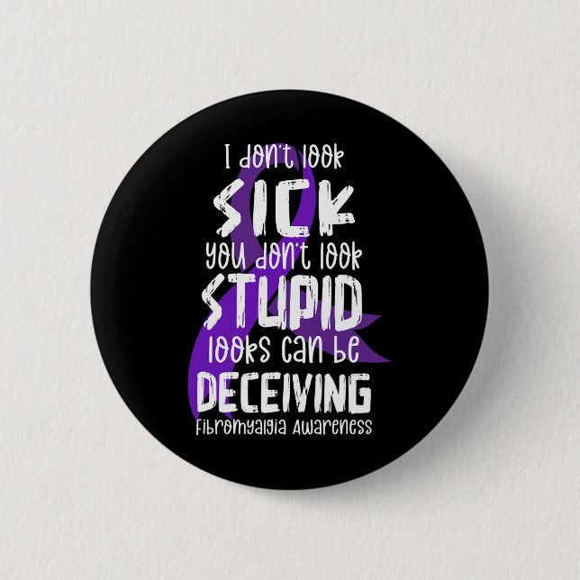 Support Fibromyalgia Awareness Month Fibro Warrior 2 Inch Round Button (Front)