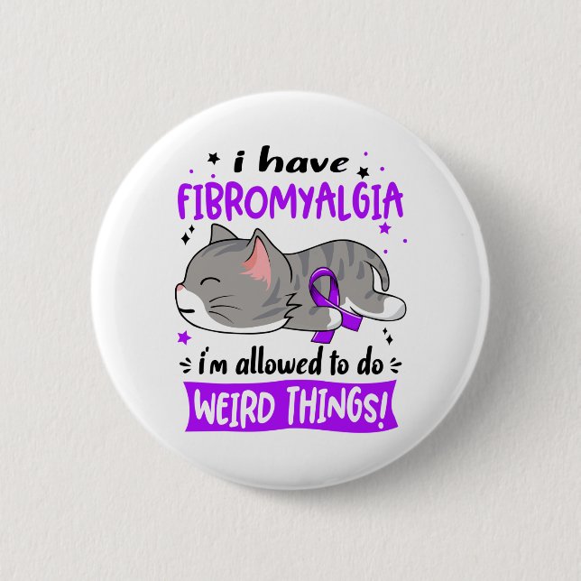 Support Fibromyalgia Awareness Ribbon Gifts 2 Inch Round Button (Front)