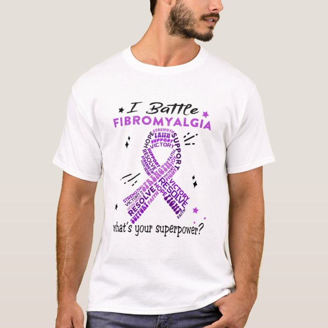 Support Fibromyalgia Warrior Gifts T-Shirt (Front)