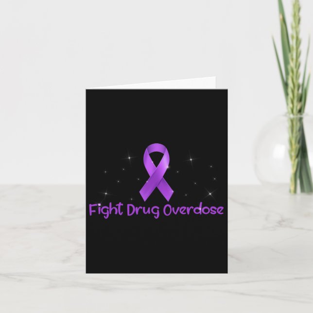 Support Fight Drug Overdose Opioid Awareness For M Card (Front)