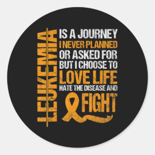 support for Leukaemia Awareness orange Ribbon prod Classic Round Sticker