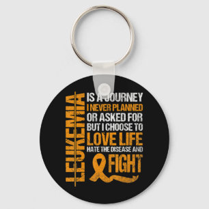 support for Leukaemia Awareness orange Ribbon prod Keychain