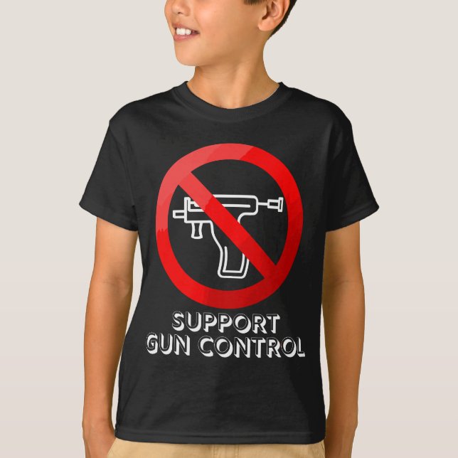 Support Gun Control Anti Piercing Gun PSA T-Shirt (Front)