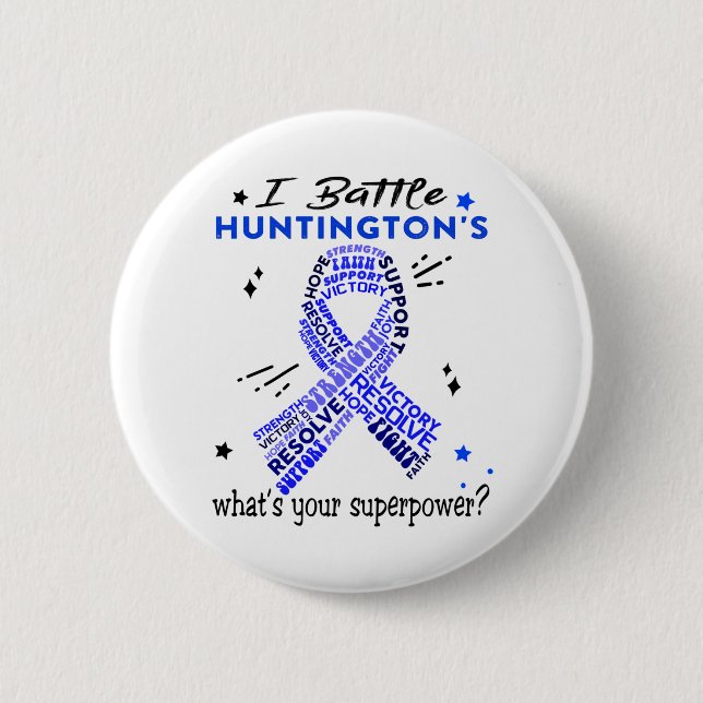 Support Huntington's Warrior Gifts 2 Inch Round Button (Front)