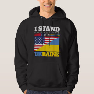 Support I Stand With Ukraine American Ukrainian Fl Hoodie