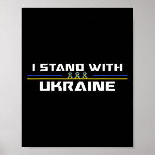 Support I Stand With Ukraine American Ukrainian Fl Poster