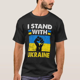Support I Stand With Ukraine American Ukrainian Fl T-Shirt