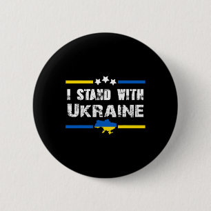 Support I Stand With Ukraine Flag American Ukraini 2 Inch Round Button