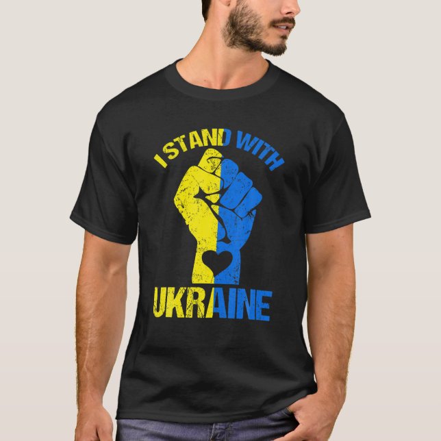 Support I Stand With Ukraine Puck Futin Ukrainianr T-Shirt (Front)